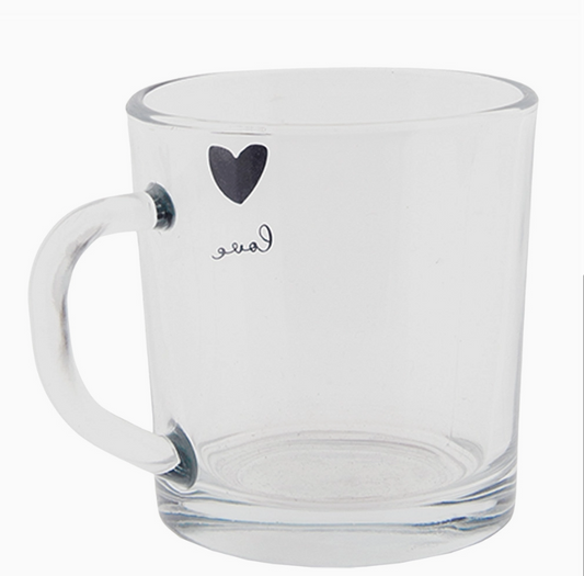 Tasse à thé en verre avec cœur – 250 ml