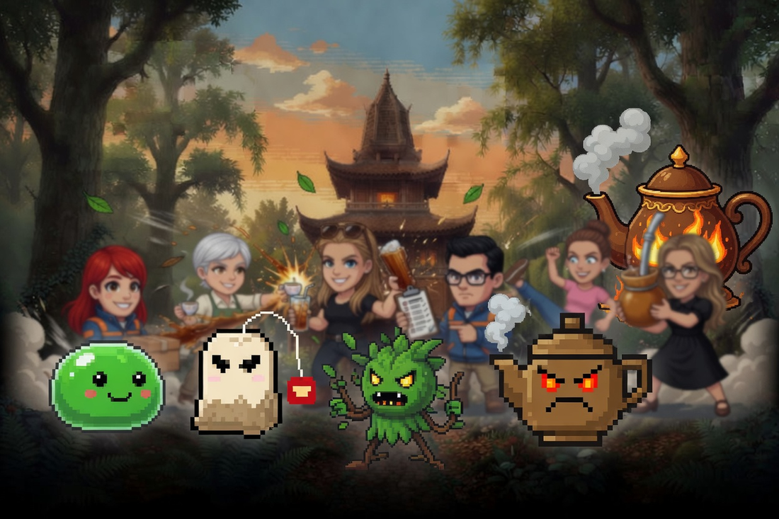 Teatower Dungeon : scène de combat en pixel art