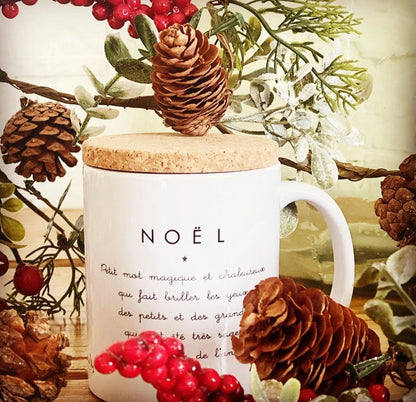 Mug Avec Couvercle En Liège "NOEL"