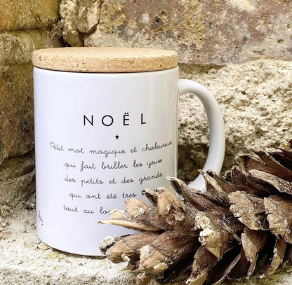 Mug Avec Couvercle En Liège "NOEL"