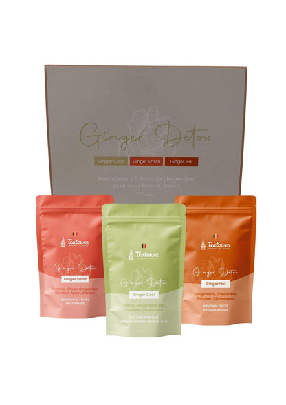 Coffret detox Teatower 2024 - 3x50gr - Ginger cool - Ginger smith - Ginger Hot