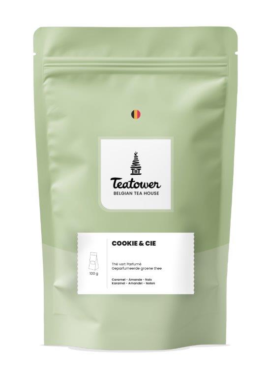 Groene thee met karamel-, amandel- en walnootsmaak - Cookie & Co. - Teatower