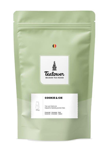 Groene thee met karamel-, amandel- en walnootsmaak - Cookie & Co. - Teatower
