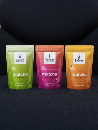 Coffret assortiment Trio de Matcha — détail — Teatower