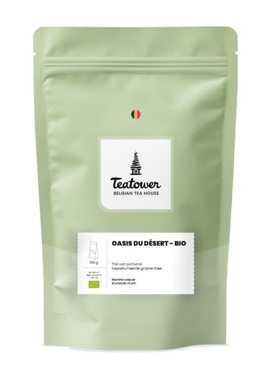 Flavored Green Tea with Mint - Oasis du désert BIO - Teatower BE-BIO-01