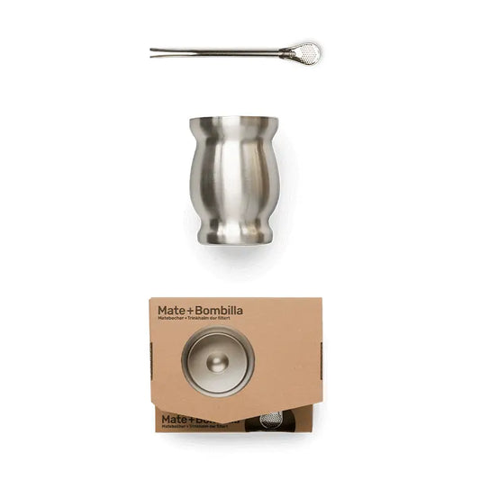 Set maté en acier inoxydable avec gobelet et bombilla filtrante
