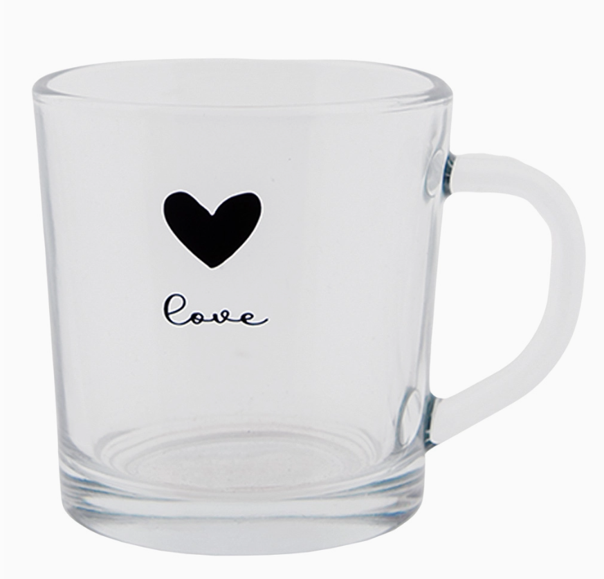 Tasse à thé en verre avec cœur – 250 ml