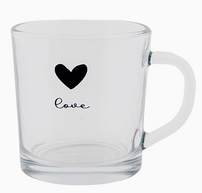 Tasse à thé en verre avec cœur – 250 ml