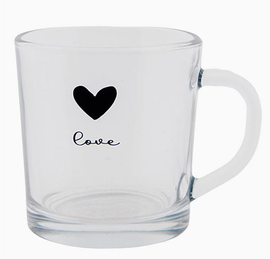 Tasse à thé en verre avec cœur – 250 ml
