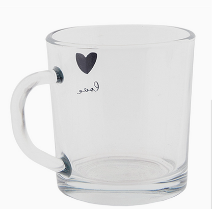 Tasse à thé en verre avec cœur – 250 ml