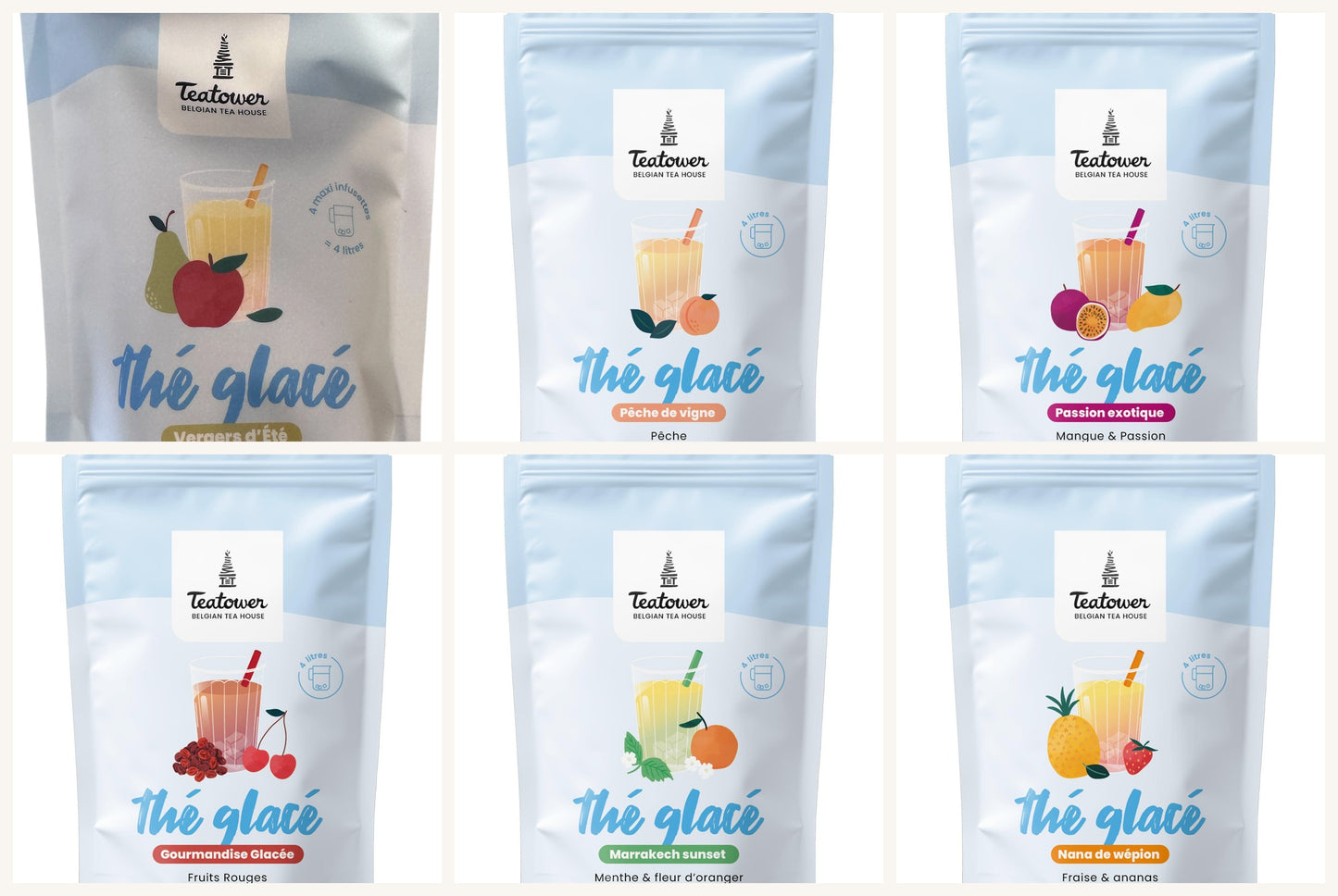 Coffret Découverte - 6 Thés Glacés - packshots des 6 saveurs