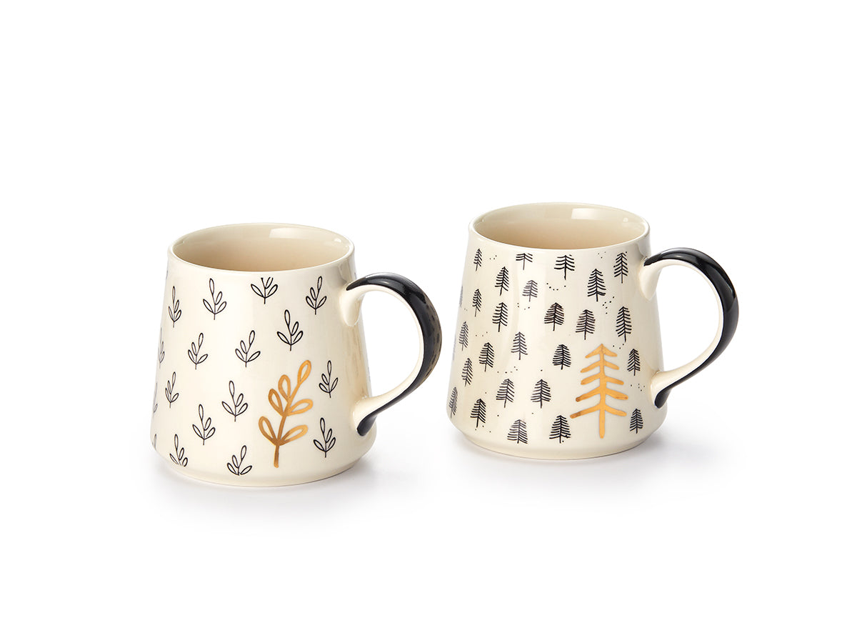Mug Blair en grès avec dorures 0,3 l - décor assorti