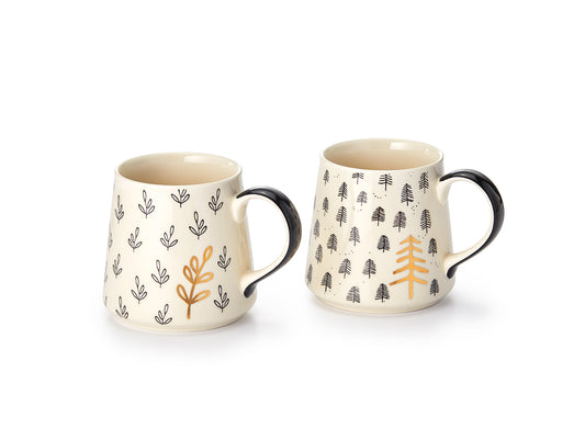 Mug Blair en grès avec dorures 0,3 l - décor assorti