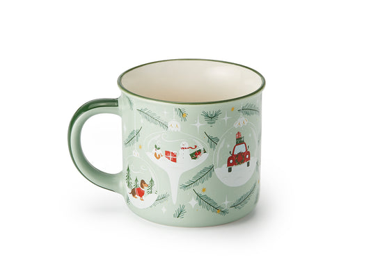 Mug Christmas Ornaments - New Bone China mat en relief 0,35 l