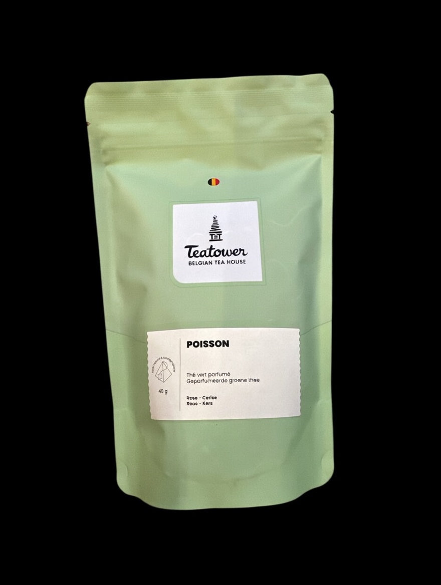 Thé vert parfumé au Poisson - Le thé Poisson — détail — Teatower